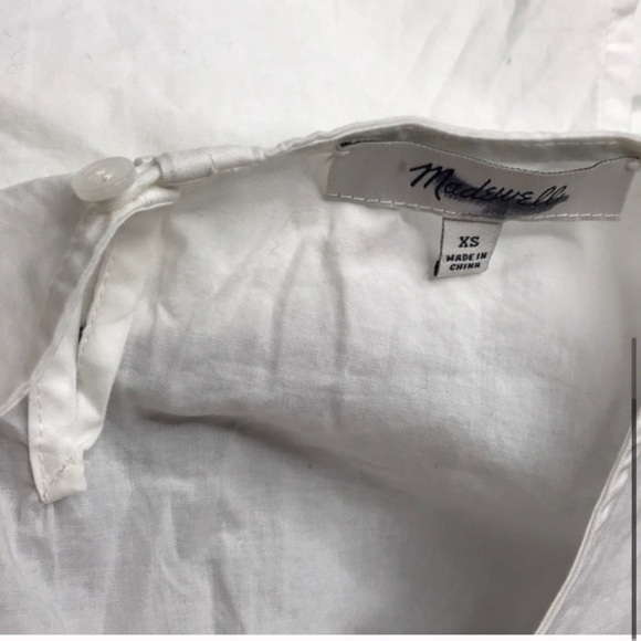 MADEWELL Tiered-Sleeve Top Blouse in White XS & S - Picture 6 of 6